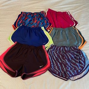 Six pair of ladies Nike shorts